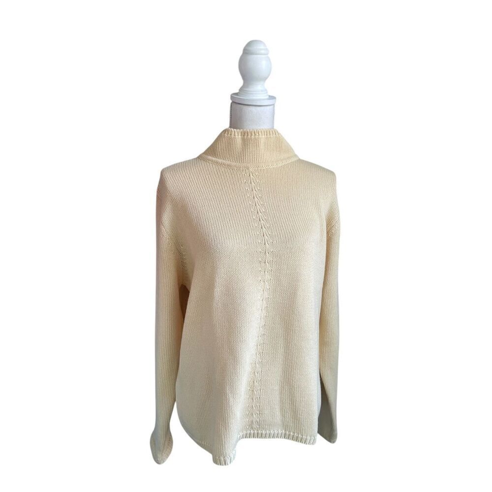 NWT Talbots Mock Neck Long Sleeve Wool Blend Sweater Yellow XL